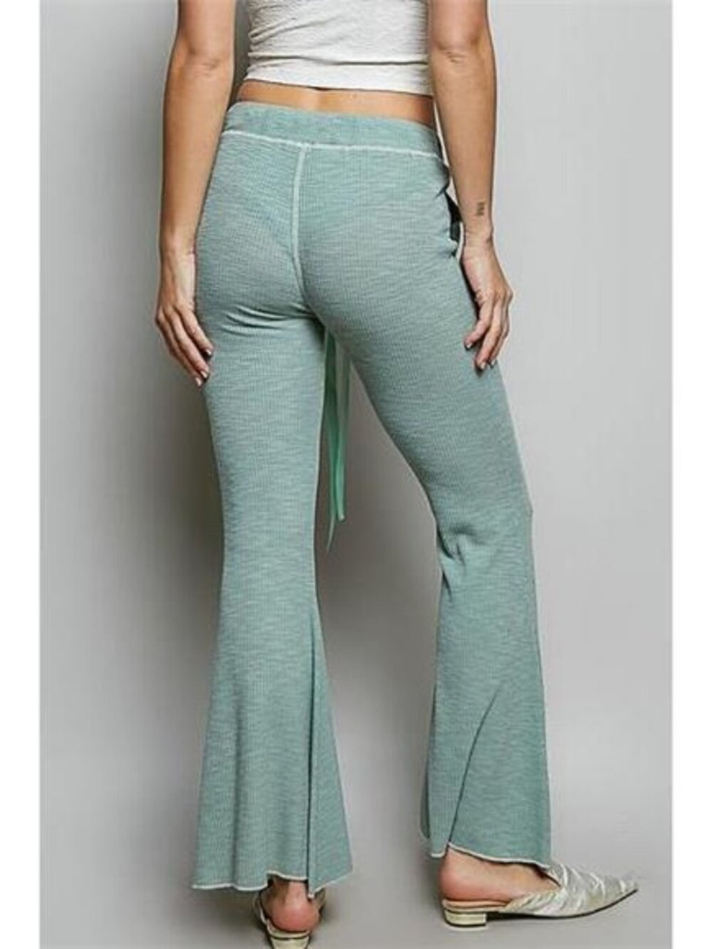 POL Drawstring Textured Ribbed Knit Pants - Picture 3 of 6